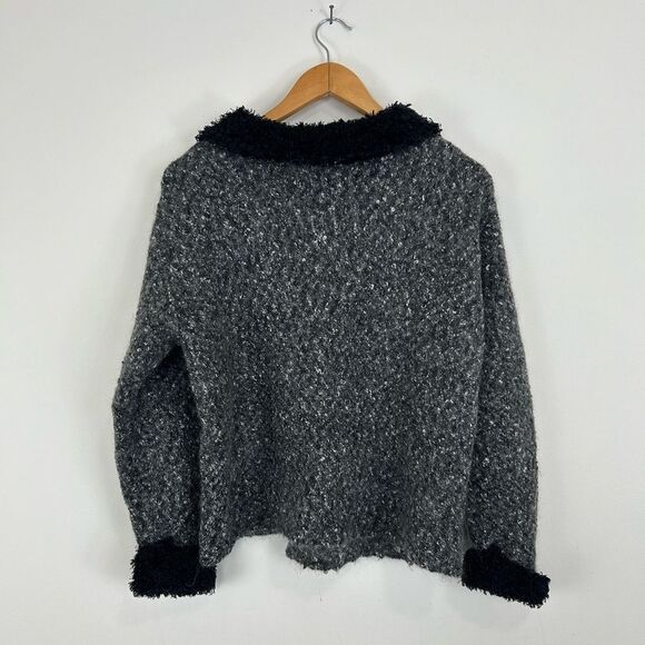 Vintage Mac & Jac Grey and Black Tweed Mohair Cardigan - Picture 6 of 8